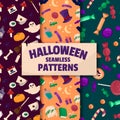 Halloween backgrounds. Set of seamless patterns