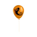 Halloween balloon 3d realistic, Ghost icon symbol, orange black color. Vector illustration isolated