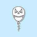 Halloween balloon sticker icon. Simple thin line, outline vector of halloween icons for ui and ux, website or mobile application