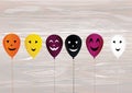 Halloween. Balloons with faces for a holiday, birthday and a par