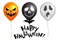 Halloween Balloons. Ghost, Pumpkin, Skeleton and Bat. Scary air balloons. Holidays, decoration and party concept balloons for Royalty Free Stock Photo