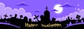 Halloween Banner Cemetery Graveyard Card