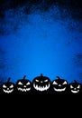 Halloween banner grunge background with Jack-o-lantern pumpkins Royalty Free Stock Photo