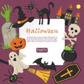 Halloween Banner. Halloween Icons Royalty Free Stock Photo