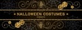 Halloween banner, poster in steampunk style. Advertising signboard, shield