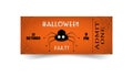 Halloween banner template. With a cute little spider and its delicate web Royalty Free Stock Photo