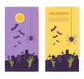 Halloween Banner. Tomb Stone Zombie Hand From Ground. Royalty Free Stock Photo