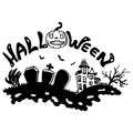 Halloween banner on white isolated backdrop Royalty Free Stock Photo