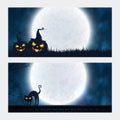 Halloween banners with copyspace. Royalty Free Stock Photo
