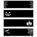 Halloween banners or headers set, black style Royalty Free Stock Photo