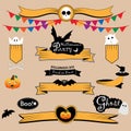 Halloween banners and ribbons Royalty Free Stock Photo