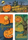 Halloween banners set with hand-written congratulation text Royalty Free Stock Photo