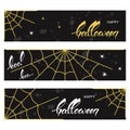 Halloween banners with spider webs