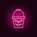 Halloween basket neon icon. Elements of Halloween set. Simple icon for websites, web design, mobile app, info graphics