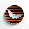 Halloween Bat Circle Frame Pumpkin Button Royalty Free Stock Photo