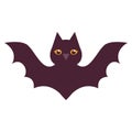 Halloween bat flying flat style icon Royalty Free Stock Photo