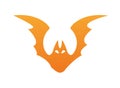 Halloween bat flying orange color icon Royalty Free Stock Photo