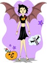 Halloween Bat Girl Mix Royalty Free Stock Photo