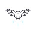 halloween bat line icon, outline symbol, vector illustration, concept sign Royalty Free Stock Photo