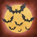 Halloween bat and moon recycled papercraft Royalty Free Stock Photo