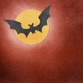 Halloween bat and moon recycled papercraft Royalty Free Stock Photo