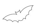 Halloween bat outline vector design isolated on white backgroud