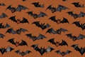 Halloween Bat Pattern Orange Background Spooky Designs - Unique Halloween-themed graphic design various uses Royalty Free Stock Photo