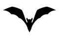 Halloween bat silhouette. Horror, creepy flying vampire.