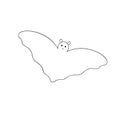 Halloween bat simple fancy vector illustration, hand drawn doodle gray animal cartoon spooky creature