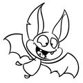 Halloween bat. Vector cartoon bat icon. Coloring book. Royalty Free Stock Photo