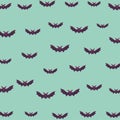 Halloween bats flying animals pattern