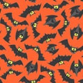 Halloween bats seamless pattern