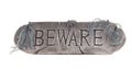 Halloween Beware sign Royalty Free Stock Photo