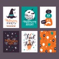 Halloween big collection of vector greeting cards Royalty Free Stock Photo