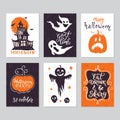 Halloween big collection of vector greeting cards Royalty Free Stock Photo