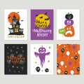 Halloween big collection of vector greeting cards Royalty Free Stock Photo