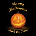 Halloween black background with pumpkin Royalty Free Stock Photo