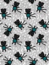 Halloween black cats seamless monsters pattern for wrapping and kids clothes print and accessories and fabrics