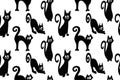 Halloween black cats set, isolated pattern