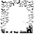 Halloween border on white background