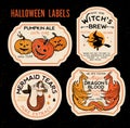 Halloween Bottle Labels Potion Labels. Vector Illustration. Royalty Free Stock Photo