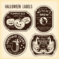 Halloween Bottle Labels Potion Labels. Vector Illustration. Royalty Free Stock Photo