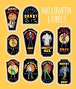 Halloween Bottle Labels Potion Labels with Monsters.