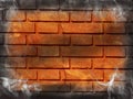 Halloween brick background, template wall with cobwebs and smoke Royalty Free Stock Photo