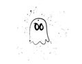 Halloween brush Flat icon character on vector illustration