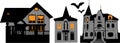 Halloween buildings vector set