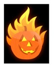 Halloween burning pumpkin illustration