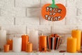 Halloween candies in bucket Royalty Free Stock Photo
