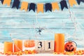 Halloween candies with candles Royalty Free Stock Photo
