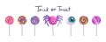 Halloween candies lollipops set vector illustration isolated Royalty Free Stock Photo